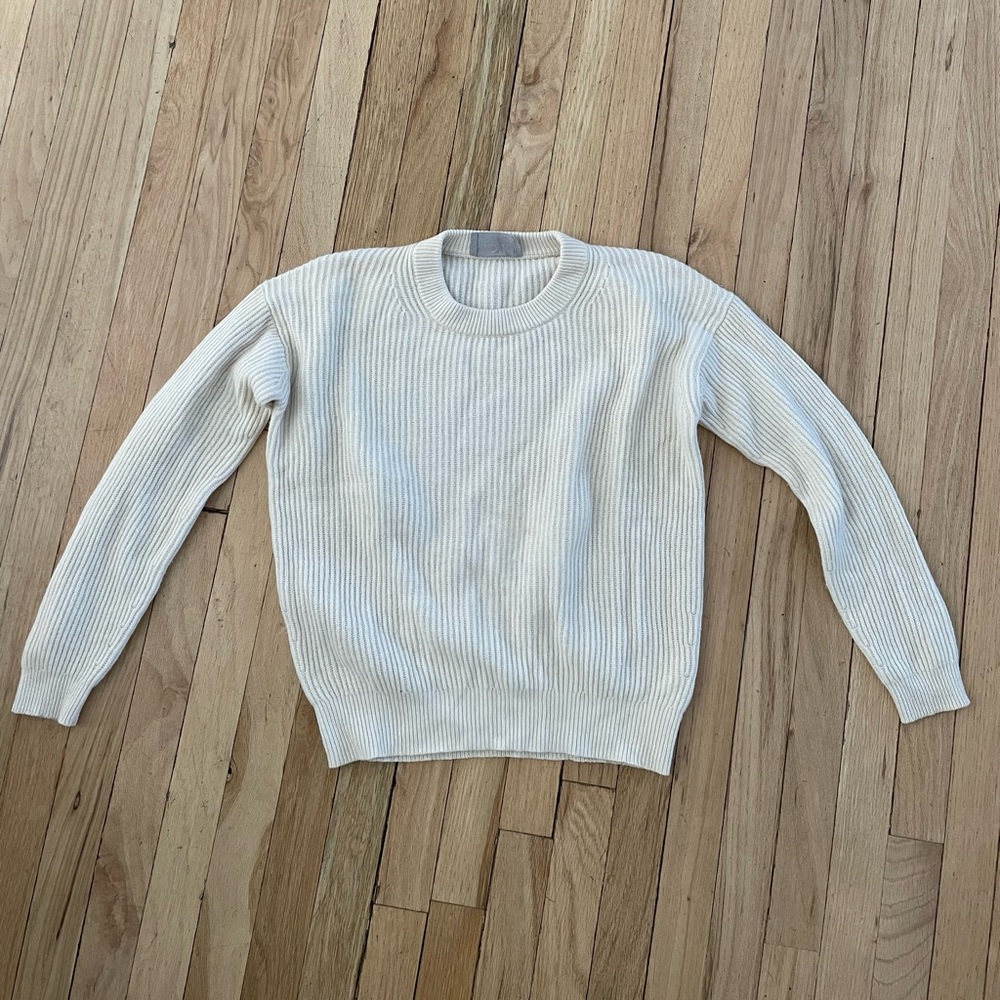 Everlane cashmere rib round white